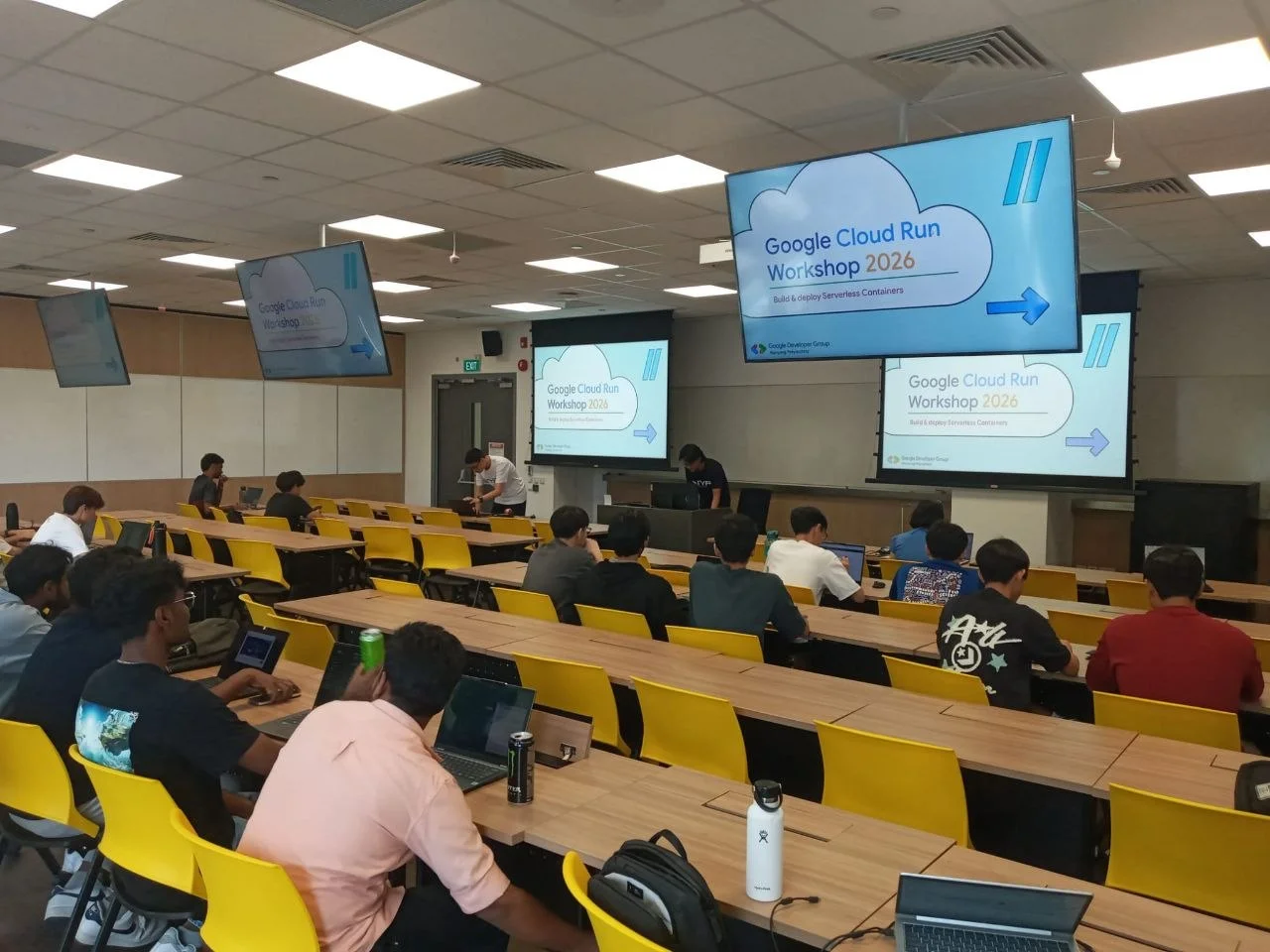 NYP Google Developer Group organizing and presenter team at NUS